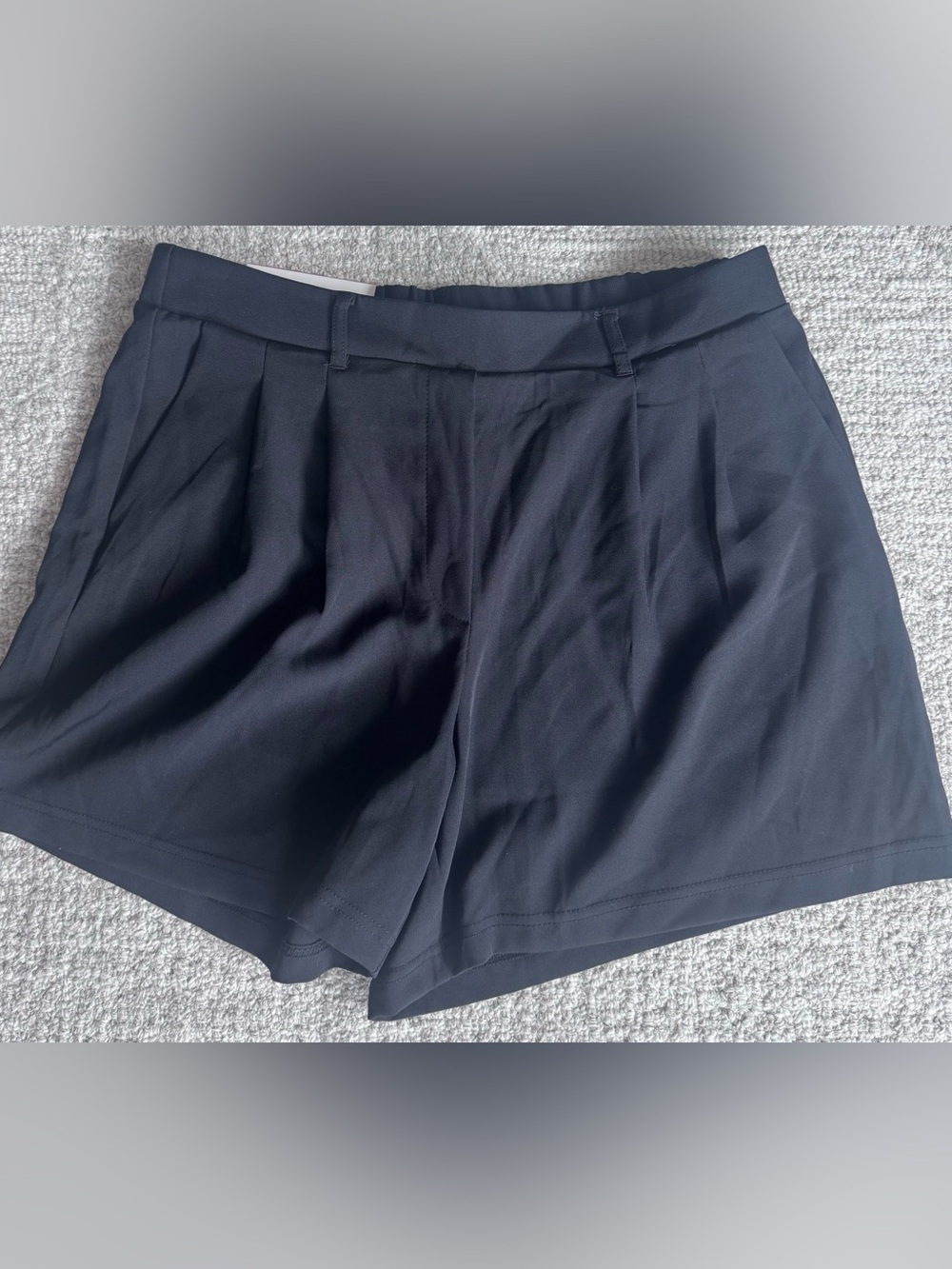 High-Waist Pull On Black Tailored Women's Shorts